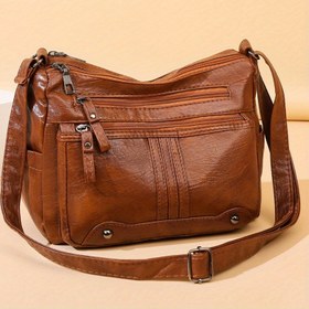 Resim Yeni Kadınlar için Vintage Tek Omuz Çantası, Çok Cepli ve Bölmeli Düz Renkli Crossbody - Alışveriş veya Kısa Seyahatler İçin Mükemmel, Ofis Çalışanları, Üniversite Öğrencileri ve Orta Yaşlı Kadınlar İçin Şık ve Pratik Tasarım; Ana Bölme Cüzdanlar, Telefonlar Gibi Günlük Gereçleri Taşır, Küçük Cepler Kulaklık, Kartlar, Kozmetik Gibi Küçük Eşyalara Kolay Erişim İçin İdeal 