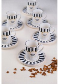 Resim Tabak Evi Porselen Butterfly Collection Altın Yaldızlı Kahve Fincanı 85cc Siyah 6 Lı Çok Renkli 