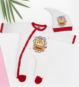 Resim Bk Kids Kişiye Özel Bebek Kıyafeti, Bebek Giyim Hediyesi, Tulum Zıbın Ve Kukuletalı Şapka Seti-10 Çok Renkli 