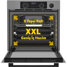 Resim Simfer 8246 11 Fonksiyon Steam Master Ankastre Fırın Gri Cam Dijital 