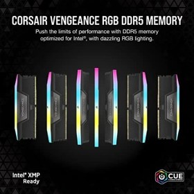 Resim Corsair Vengeance Rgb Ddr5 Ram 96GB (2X48GB) 5600MHZ CL40 Intel Xmp Icue Uyumlu Bilgisayar Belleği - Siyah (CMH96GX5M2B5600C40) 