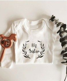 Resim İmaj Tuğbababy Big Sister Uzun Kol Çıtçıtlı Organik Bebek Body Beyaz 