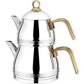 Resim Vivaldi Diamond 4 Parça Gold Mini Çaydanlık Paslanmaz Çelik 304 Kalite 