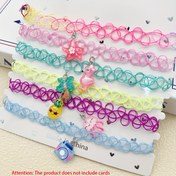 Resim 6 adet Sevimli Unicorn & Çiçek Elastik Choker Kolyeler - Canlı Pastel Renkler, Ayarlanabilir Esnek Uyum, Hafif Naylon Malzeme, Günlük Giyim, Partiler ve Yaz Gezileri için Mükemmel, Unicorn Kolye, Parti Aksesuarı, Eğlenceli Tasarım, Dayanıklı Aksesuar 