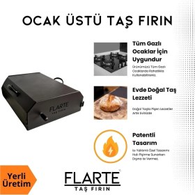 Resim Teknotrust Flarte Taş Fırın, Gerçek Taş Pişirme Deneyimi, Elektrik Gerekmez, 20L Hacim Camsız 