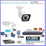 Resim Tak Çalıştır H265 Plus 1 Kamaeralı 4k 2144p Ip Kamera Sistemi 