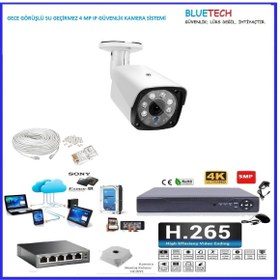 Resim Tak Çalıştır H265 Plus 1 Kamaeralı 4k 2144p Ip Kamera Sistemi 