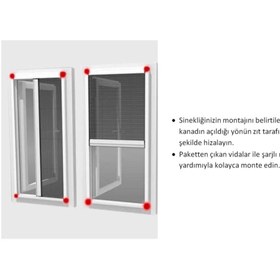 Resim Pileli Plise Sürgülü Akordiyon Beyaz Yatay Pencere Sinekliği 0-70 x 0-140 İstenilen Ölçüde 