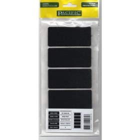 Resim PudraLuna Siyah Renk, 5 Adet 4x9 cm Yapışkanlı Keçe, Sandalye, Masa, Koltuk Altı Parke Koruma Keçesi, Dikdörtgen 