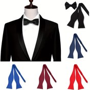 Resim Erkek Klasik Kendi Bağlama Kurdele - Ayarlanabilir Polyester Dokuma Yaka Kurdele Düğünler, İş ve Resmi Etkinlikler için, Siyah Beyaz Noktalı, Tuxedos ve Takım Aksesuarları için Mükemmel, Resmi Etkinlik Aksesuarı | Klasik Kurdele | Dayanıklı Kumaş 
