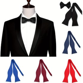 Resim Erkek Klasik Kendi Bağlama Kurdele - Ayarlanabilir Polyester Dokuma Yaka Kurdele Düğünler, İş ve Resmi Etkinlikler için, Siyah Beyaz Noktalı, Tuxedos ve Takım Aksesuarları için Mükemmel, Resmi Etkinlik Aksesuarı | Klasik Kurdele | Dayanıklı Kumaş 