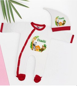 Resim Bk Kids Kişiye Özel Bebek Kıyafeti, Bebek Giyim Hediyesi, Tulum Zıbın Ve Kukuletalı Şapka Seti-20 Çok Renkli 