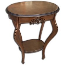 Resim Bengi Ticaret Fiskos ST 17971 Çiçeklik Oyma Model Kaplama Kayın Tabla Ayak Parlak Ceviz El Yapım 