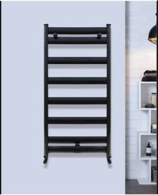 Resim İsaoğlu Yapı Mat Siyah Banyo Havlupan 50 100 Vanalar Dahil Komple Set Siyah Havlupan Petek 