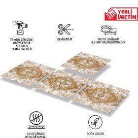 Resim Tink Kendinden Yapışkanlı Kesilebilir Mermer 002 Desenli Pvc Karo 30 x 30 cm (11 Adet) 1m2 