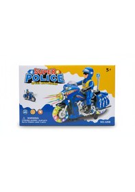 Resim Süper Polis Pilli Işıklı Ve Sesli Hareket Edebilen Polis Motor Oyuncak Beyaz - Mavi 