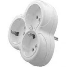 Resim Dorsa Papatya 3'lü Golyat Sıva Üstü Priz Beyaz 