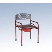 Resim Siyah Deri Döşemeli Klozet Yükseltici Katlanabilir Tuvalet Yükseltici Sandalyesi 