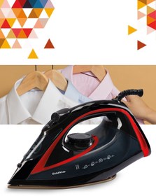 Resim GoldStar ST7601K 2400 Watt Seramik Tabanlı 170 gr Etkili Şok Buharlı Ütü Kırmızı 