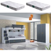 Resim Ranza, Metris Yavrulu Ranza 3 Kapaklı Dolap 2 Adet Comfort Yatak 90 X 190 CM 