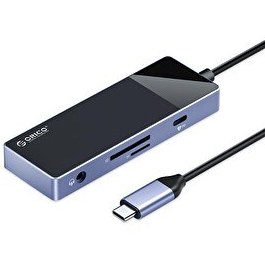 Resim Orico DM-8P Type-C PD100W 4K 30Hz HDMI 3.5MM Jak SD TF Kart Okuyucu 3 USB Portlu Hub Çoklayıcı 