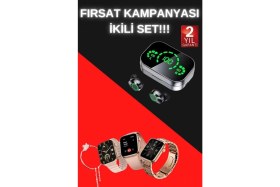 Resim MiraLive Yeni Nesil Kaliteli Akıllı Saat ve Kablosuz Bluetooth Kulaklık Yüksek Ses Kaliteli 