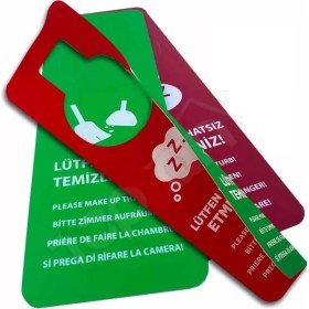Resim Private Label Dnd Çift Taraflı Kart Karton Rahatsız Etmeyin Odayı Temizleyiniz Otel Odası Kartı Kapı Askısı 