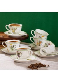 Resim Perotti Secret Garden 6 Kişilik 12 Parça Porselen Fincan Takımı 