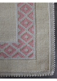 Resim Soffy Doğal Pamuklu Pembe & Krem Ayak Paspası Ayak Havlusu 50x70 krem 