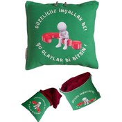 Resim Düzeleceğiz İnşallah Be Baskılı Wellsoft Diz Battaniyeli Opsiyonel Yastık Şal 