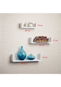 Resim Rafkestir Arena 3 Lü Duvar Raf Seti Akçaağaç ( Mat ) 