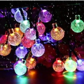 Resim 5m 28 Led Kristal Top Rgb Işık Şeffaf Kablo Fişli Eklemeli Çok Renkli 