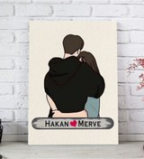 Resim Bk Gift Kişiye Özel Sarılan Sevgili Tasarımlı Kanvas Tablo-1 20x30 , Sevgiliye Hediye, Sevgililer Günü Hediyesi Kobitmeyencom33690 Bk Gift 