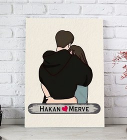 Resim Bk Gift Kişiye Özel Sarılan Sevgili Tasarımlı Kanvas Tablo-1 20x30 , Sevgiliye Hediye, Sevgililer Günü Hediyesi Kobitmeyencom33690 Bk Gift 