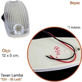 Resim Ahmet Otomotiv Tas Tavan Lamba 18 Ledli 12v Beyaz 12x5 Cm Tas.042b-12 