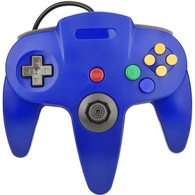 Resim Mavi Kablolu Denetleyici N64 Klasik Joystick İçin Nintendo64 Video Oyunu Oyuncu Usb Gamepad Windows Pc/dizüstü Bilgisayar Çift Şok 