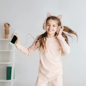 Resim Polosmart FS113 Kablolu Mikrofonlu Stereo Kulak Üstü Kulaklık Pembe 