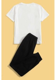 Resim Uyguntarz Çocuk Nice Panda Alt - Üst Eşofman Takımı : Unisex Beyaz 
