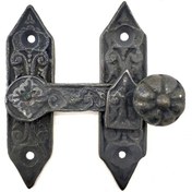 Resim Skygo Antika Tarz Dekoratif Pirinç Kapı, Pencere Mandalı - 86x72 Mm, Oksit 