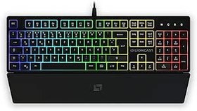 Resim Lioncast® Oyun klavyesi LK100 [RGB, 16,8 milyon renk] – Oyuncu klavyesi RGB %75 – PC oyun klavyesi aydınlatmalı siyah, klavye oyun düşük profilli oyun klavyesi (avuç içi desteği dahil) 