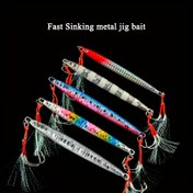 Resim Deniz balıkçılığı teknesi avlanma karanlıkta parlayan yavaş yuvarlanan hız batma hızlı çekme demir levha yem 40g60g80g tekne balıkçılığı sarı alabalık uskumru yeşil kırmızı tatlı 