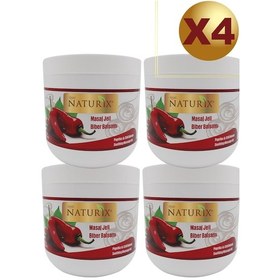 Resim Naturix Selülit Giderici Vücut Sıkılaştırıcı Kırmızı Biber Balsamı Masaj Jeli 4x500 ML 