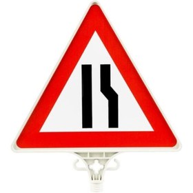 Resim Üstün Üçgen Uyarı Levhası Sağdan Daralan Yol Tek Yön 
