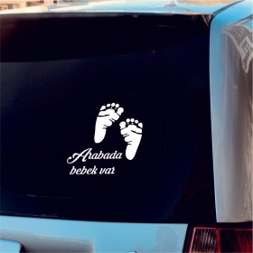 Resim Gkevim Arabada Bebek Var Araç Sticker 
