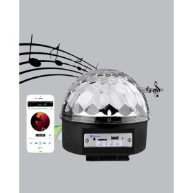Resim Aesco Ritim Hassasiyetli Bluetooth Hoparlörlü Disko Işığı Döner LED Efektli 