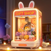 Resim Parlak Pembe Çocuk Pençe Makinesi Oyuncak - Etkileşimli Bozuk Para ile Çalışan Hediye Edilebilir Sakız Tutucu ve Çeşitli Peluş Hayvanlar, Ebeveyn-Çocuk Bağlantısı ve Motor Becerileri Gelişimi için Mini Ev Karnaval Oyunu, Oynaklı Eğlence | Karnaval Tarzı | Renkli Aydınlatma 