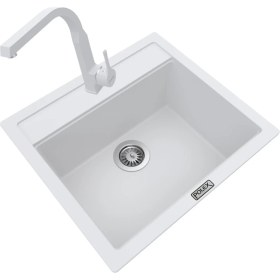 Resim Polex Cristalüx Granit Eviye P-08+Luxury Beyaz 