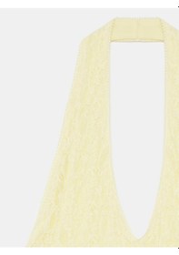 Resim Dilvin 32690 Halter Yaka Dantel Detaylı Top-açık Sarı 