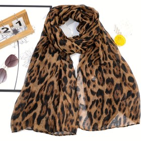 Resim Kadınlar için Bohem Leopar Baskılı Eşarp Pelerin - Çift Kullanımlı İmitasyon Polar Şal & Boyun Sarma, Güneş ve Rüzgar Koruma, Makinede Yıkanabilir, Sonbahar Kış Günlük Moda Aksesuarı, Çok Yönlü Moda Parçası, Dekoratif Boyun Takısı, Lüks Hissi 