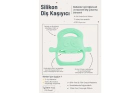 Resim Renklime Açık Yeşil Bebek Silikon Diş Kaşıyıcı 